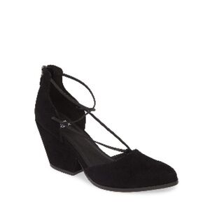Eileen Fisher black suede rope pump 6.5